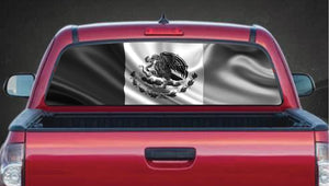 Mexican Flag Black & White Bandera de Mexico Rear Window Graphic Decal Sticker