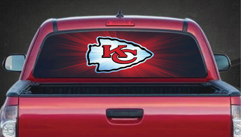 Kansas City Chiefs Rear Window Tint Graphic Decal Wrap Back Pickup