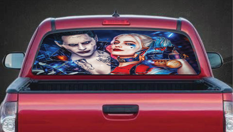 DC Harley Quinn Joker Movie Suicide Squad Perforated Window Decal for GMC Dodge