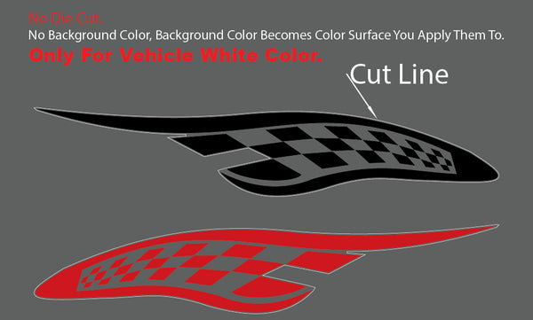 2PCS Vinyl Body Side Graphics Racing Stripes Car Sticker Decals Universal Red