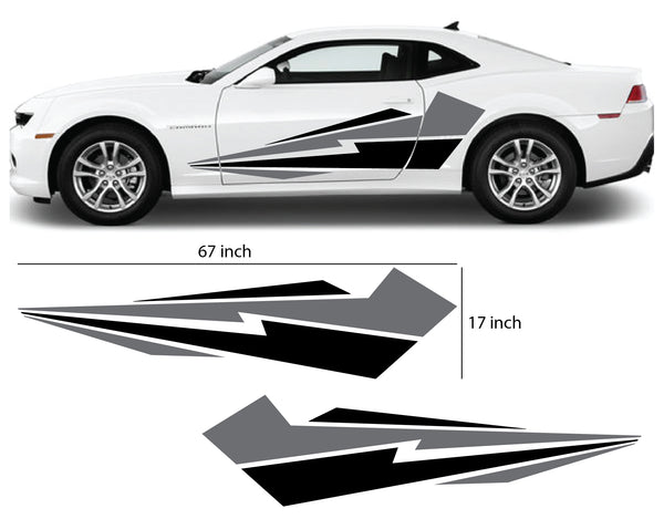 Car Vinyl Side Glossy Stickers Body Decals Racing Stripe Camaro Universal SSILVE