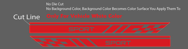 2x Racing Plaid Side Door Fender Skirt Stripes Decal Stickers for Sport Race Ca r