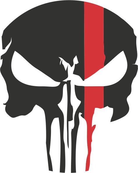 2'' Punisher Grunge Shift Knob Decal Sticker Vinyl Rebel Red Line Fit Dodge Ram