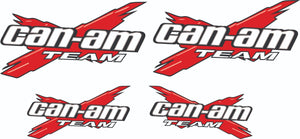 Logo  RED   4 Pack Vinyl Graphic Recreational Decal Stickers For CAN-AM Team-X