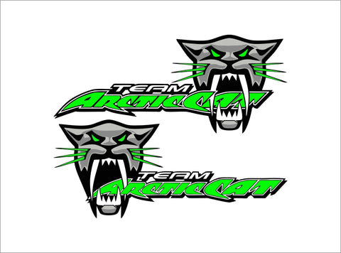 Arctic Cat Team ROAR / PAIR / 12" GREEN Vinyl Vehicle Decals Graphic Stickers