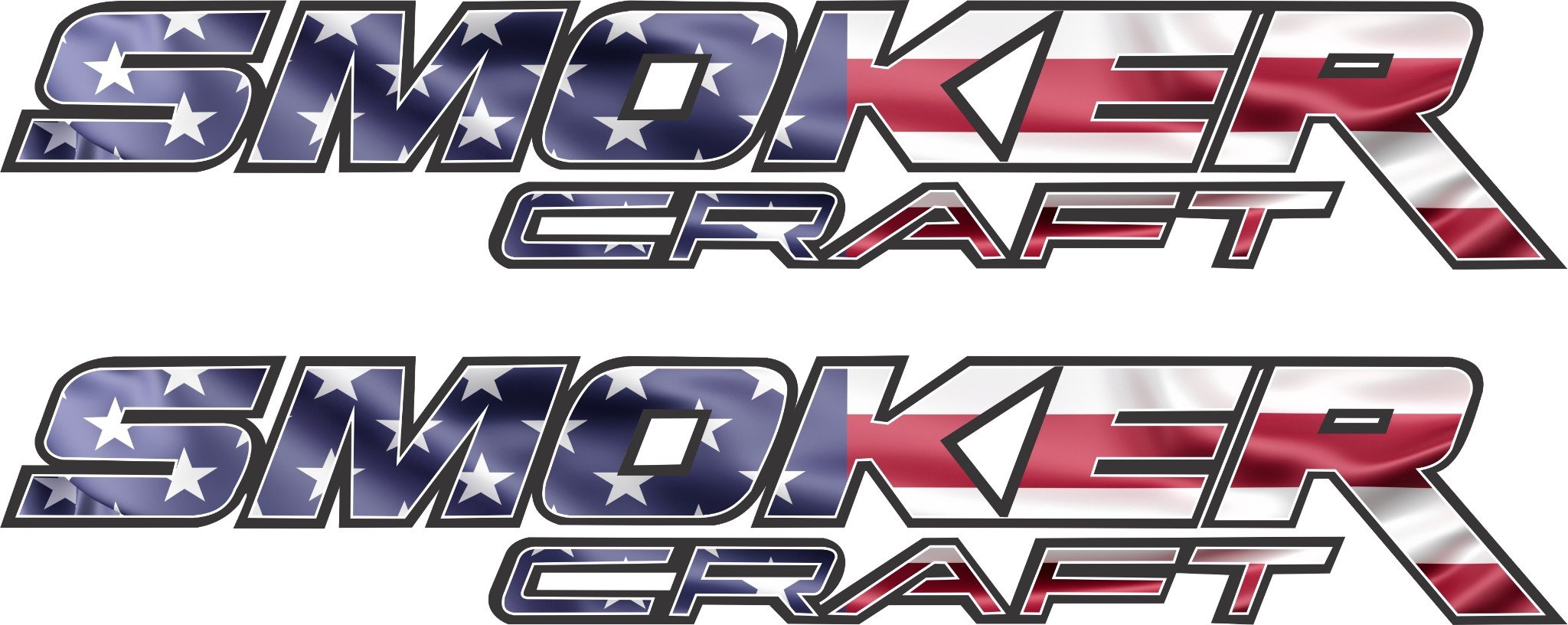 12" Smoker Craft USA   PAIR Logos Vinyl Vehicle Car Watercraft Graphic Decals