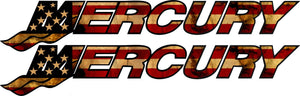 Mercury Boats USA / PAIR Logos / 12" Vinyl Vehicle Watercraft Graphic Decals