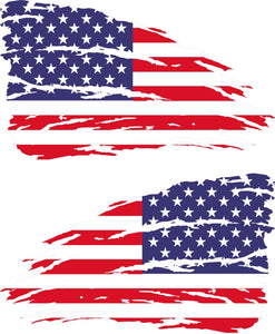 American Flag Decal Sticker Tattered USA Distressed Patriot Truck Car Window