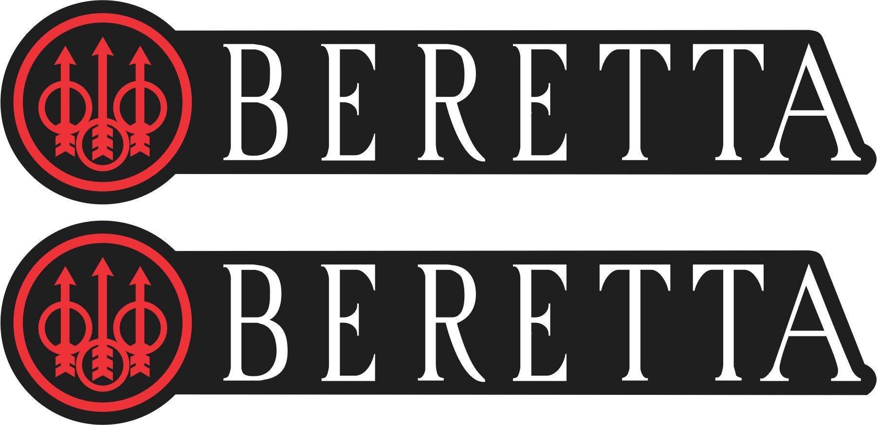 2x BERETTA Sticker Decal Vinyl Car Firearms Piston Handgun Logo Truck Rifles