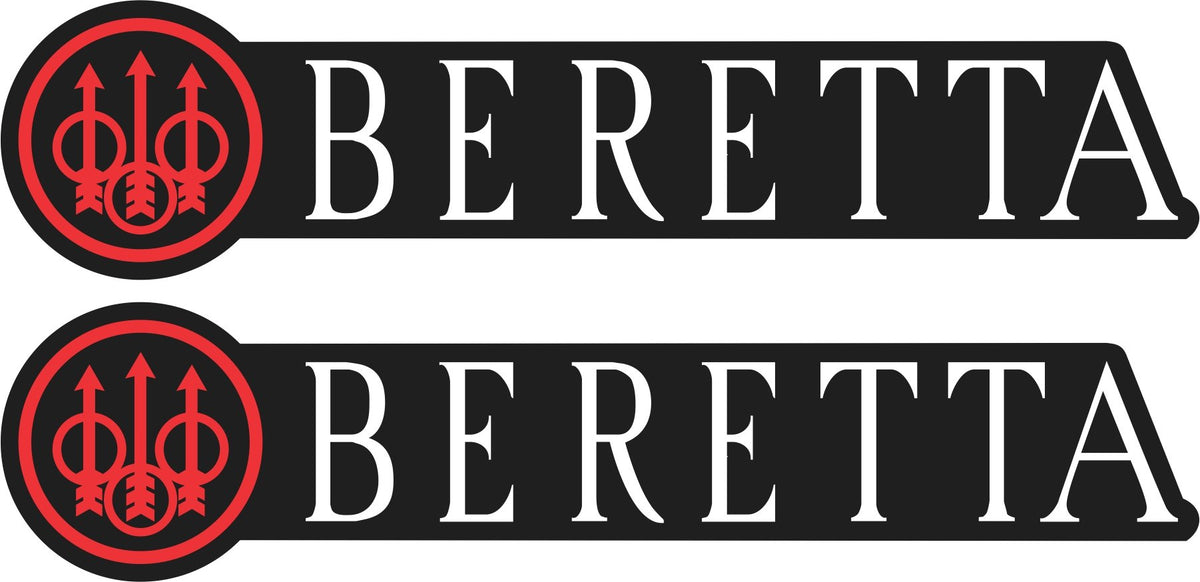 2x BERETTA Sticker Decal Vinyl Car Firearms Piston Handgun Logo Truck ...