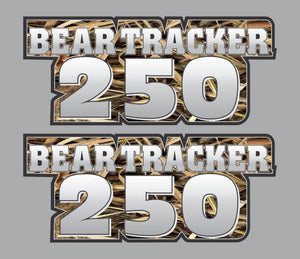 Bear Tracker Camo Gas Tank Graphics Decal Sticker Atv quad 250 300 plastic 4x4