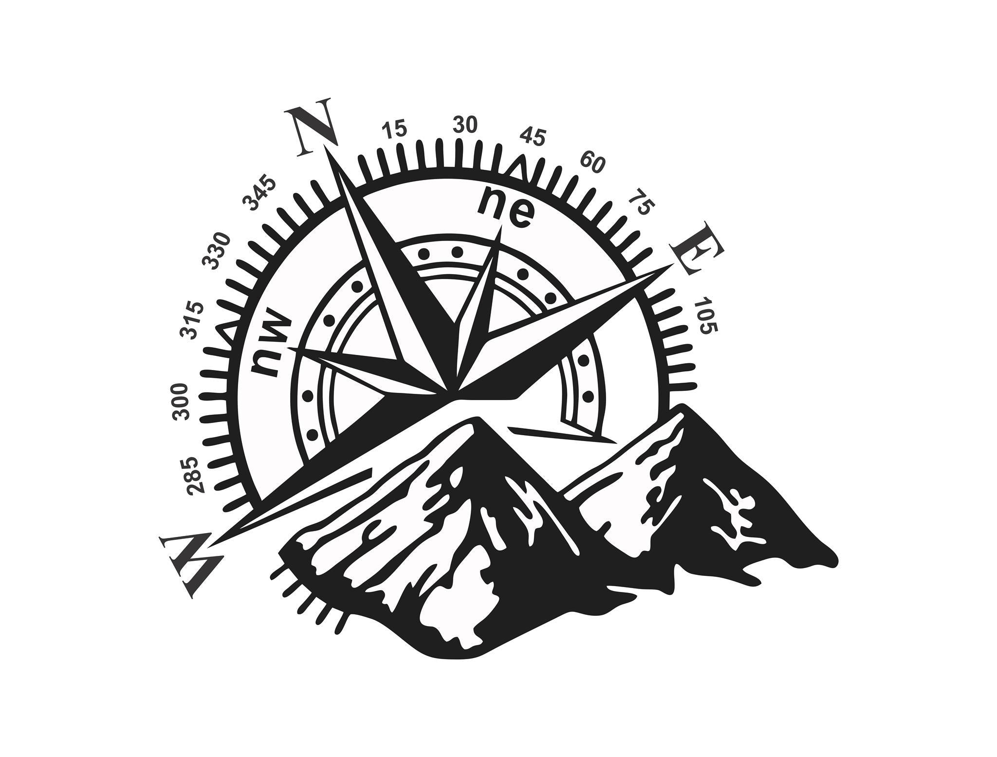 Camper RV Truck Car Decal Vinyl Sticker Travel Compass mountains  Adventure