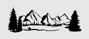 Mountain Trees Decal Vinyl Graphic Custom Sticker Camper RV Trailer Truck