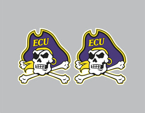 Decals SET of 2 ECU EAST CAROLINA Pirates Large Vinyl Cornhole Stickers