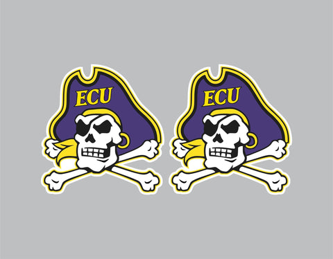 Decals SET of 2 ECU EAST CAROLINA Pirates Large Vinyl Cornhole Stickers