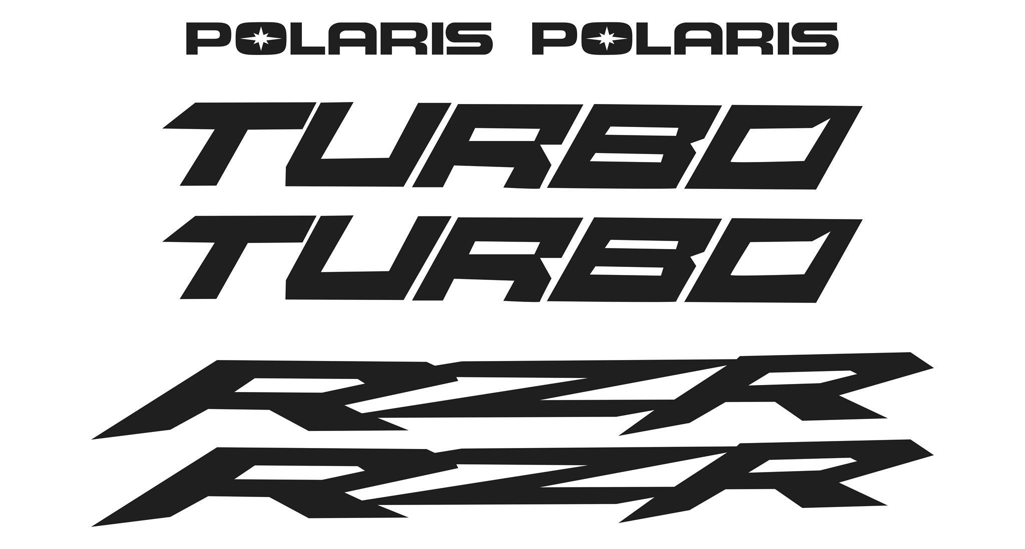 UNIVERSAL REPACEMENT EMBLEM STICKER GRAPHIC VINYL DECAL 4 POLARIS RZR XPT TURBO