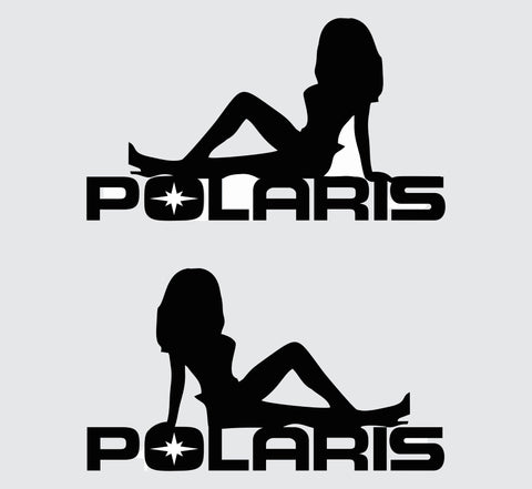 Set of 2 Polaris Girl Vinyl Decal  Stickers Truck Car