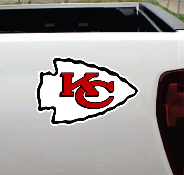 Kansas City Chiefs Decal ~ Car   Truck Vinyl STICKER - Wall Graphics Cornholes