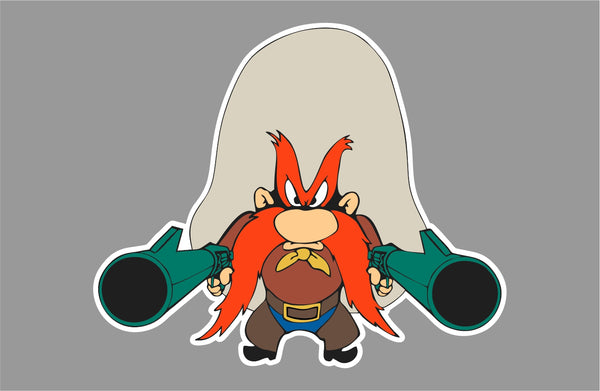 Yosemite Sam Gun Kids Cartoon Vinyl Sticker Car Truck Window Decal Laptop