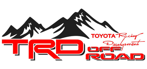 Black Red Decal PAIR for Toyota Tundra Tacoma Off-Road Mountain TRD Stickers