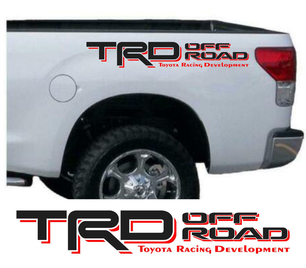 TRD OFF ROAD Decals  Sticker PAIR truck bedside Black/ Red 4 TOYOTA Tacoma