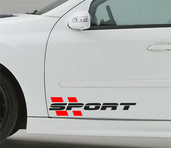 SPORT Decal Sticker car racing stripe emblem logo motorsport R performance PAIR