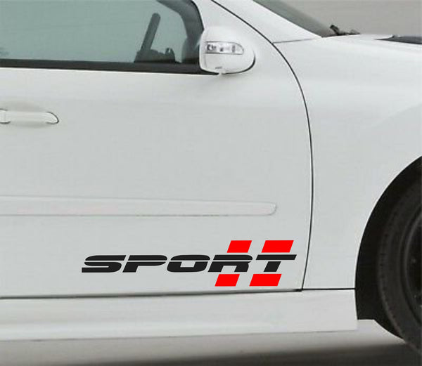 SPORT Decal Sticker car racing stripe emblem logo motorsport R performance PAIR