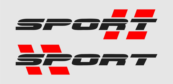 SPORT Decal Sticker car racing stripe emblem logo motorsport R performance PAIR