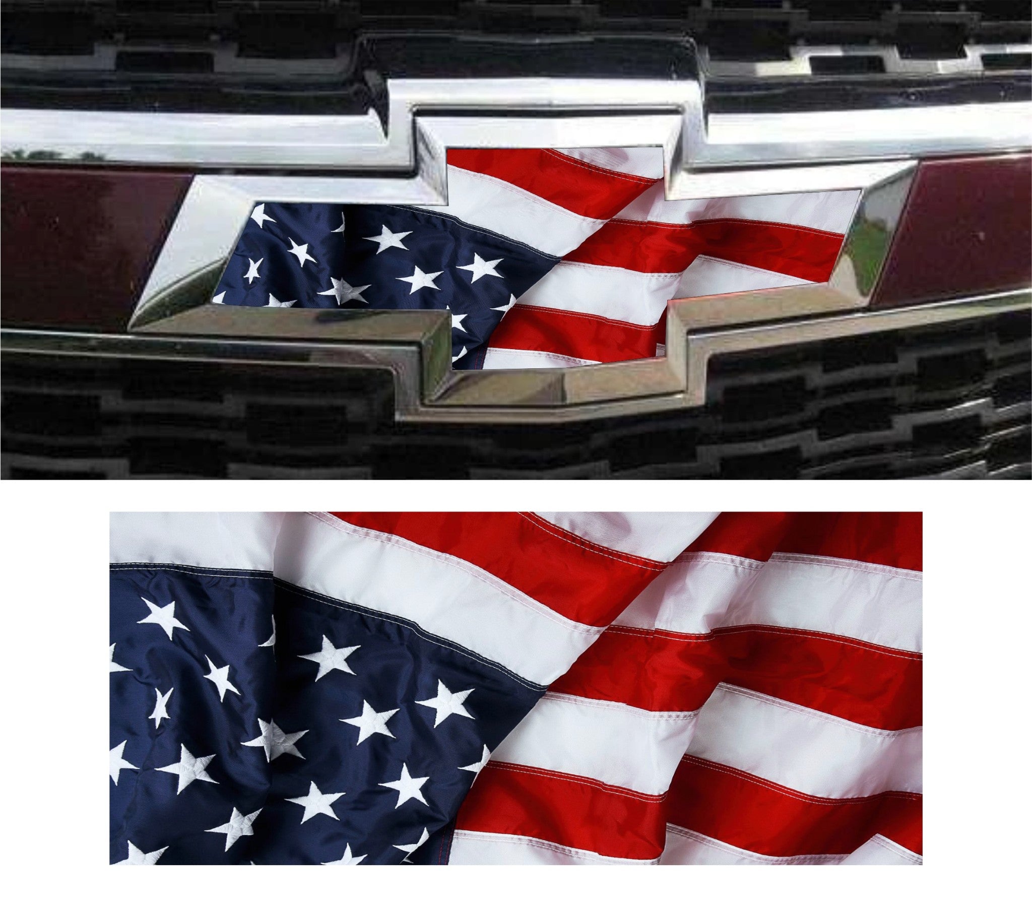 Bowtie American Flag Overlay Decals Stickers For Chevy Silverado Truck