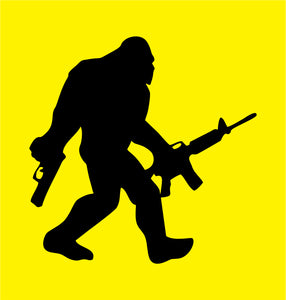 Sasquatch Big Foot Funny Vinyl Decal Window Sticker car Tumbler Decal AR-15 Guns