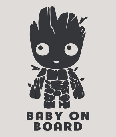 Baby Groot Baby On Board- Car SUV Truck Funny Window Bumper Vinyl Decal Sticker