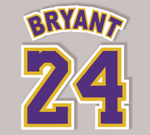 SET (2) OF  Lakers Kobe Bryant 24 Sticker Basketball Decals NBA VINYL CAR WINDOW