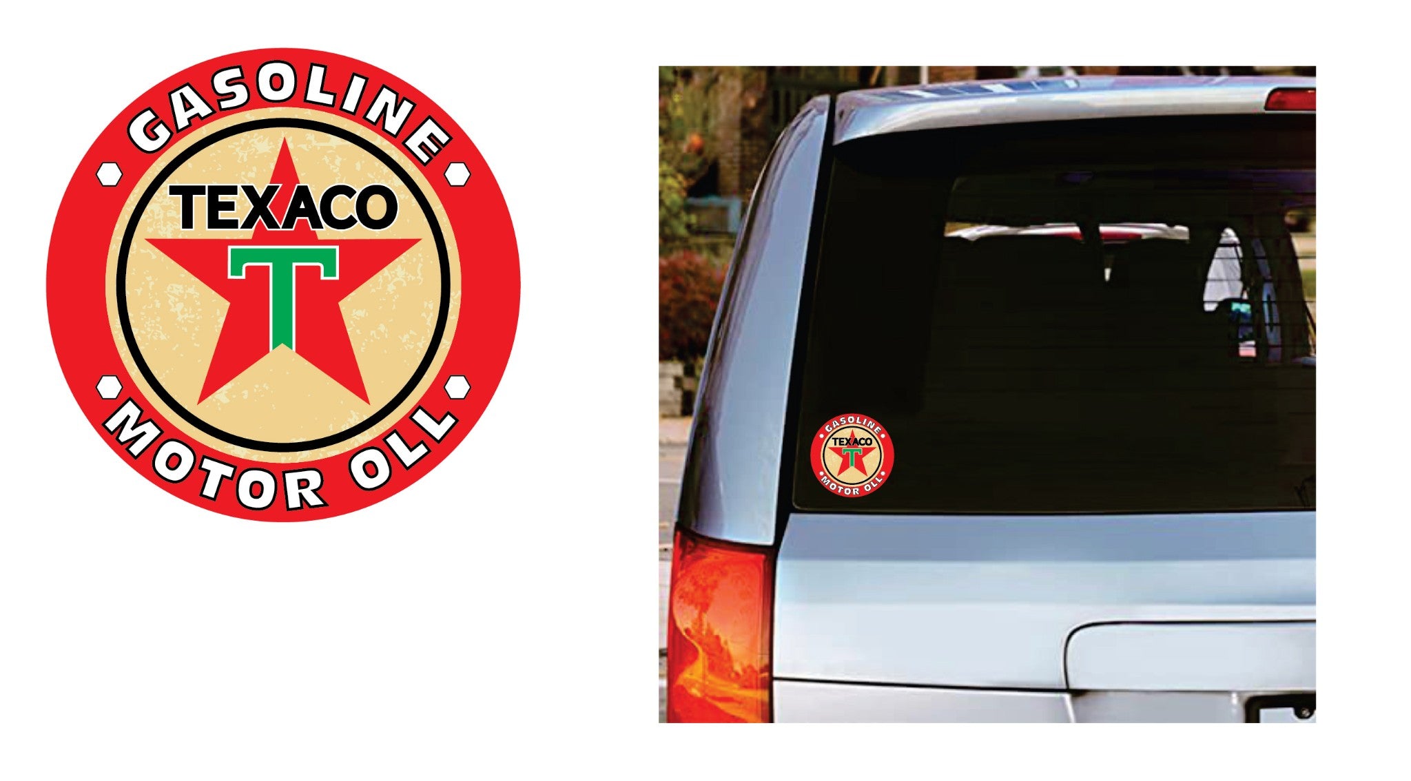 Texaco Gasoline and Motor Oil Premium Vinyl Decal / Sticker 2-Pack - Gas Logo