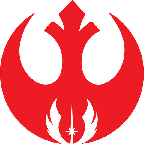 Red Rebel Alliance Best with Jedi cutout logo star wars decal car window sticker