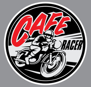 Cafe Racer Motorcycle Logo Decal Sticker Choose Size 3M