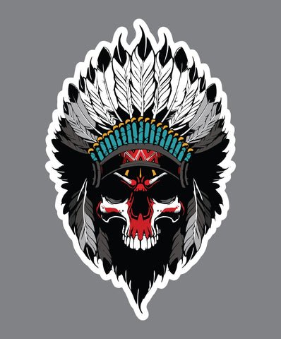 Indian Motorcycle Skull Decal Sticker Choose Size 3M