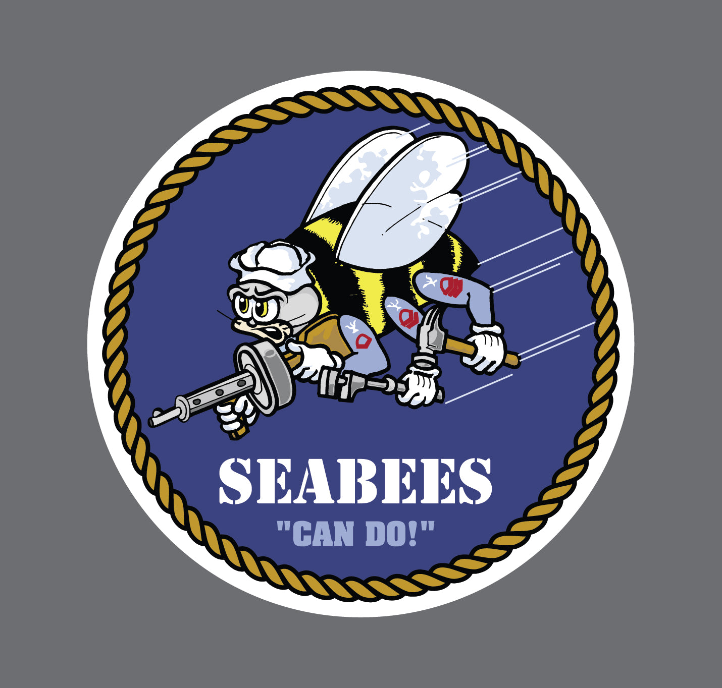 USN Seabees Logo Decal Sticker Choose Size 3M