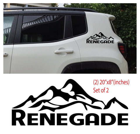 Fits Renegade Mountain Logo Graphic Vinyl Decal Sticker Side Reflective Hood SUV