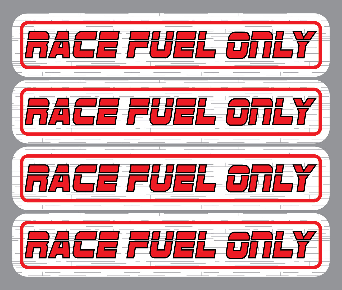 4 RACE FUEL ONLY Stickers Gas Gasoline Tank Pump Vinyl Decal Graphic Drag Racing