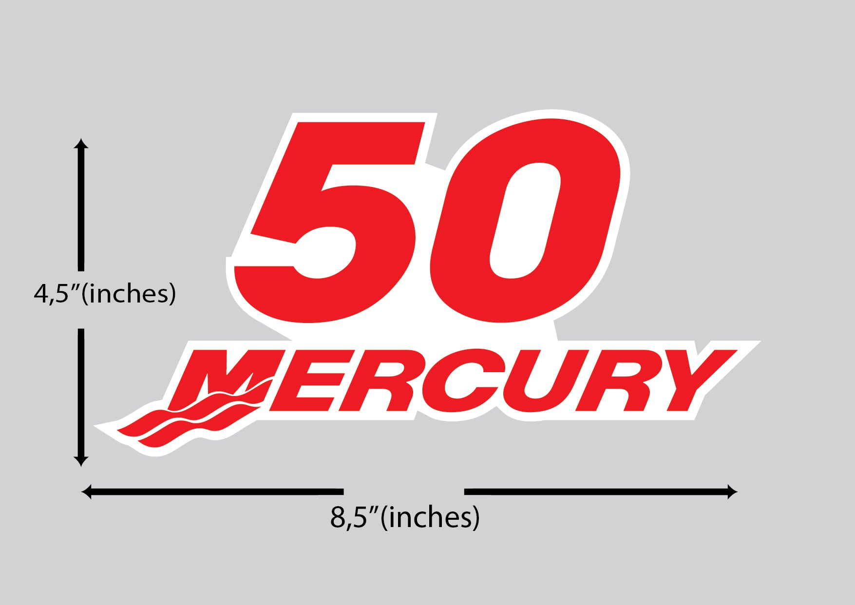 2x 1999 - 2004 Mercury 50 hp Reproduction Outboard Decal OptiMax M50CF Stickers