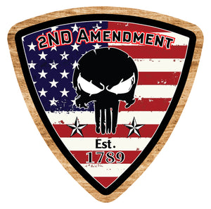 4x 2 Rustic 2nd Amendment USA Skull Flag Sticker Laptop Car Vehicle Window Decal