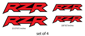 4 pack Polaris RZR decals stickers graphics