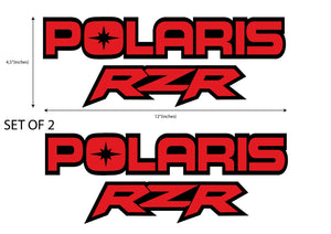 2 pack Polaris RZR decals stickers graphics