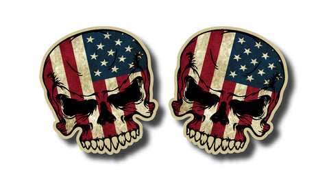 Rustic American Skull USA Flag Decal Sticker Car Truck Laptop Cup Custom Graphic