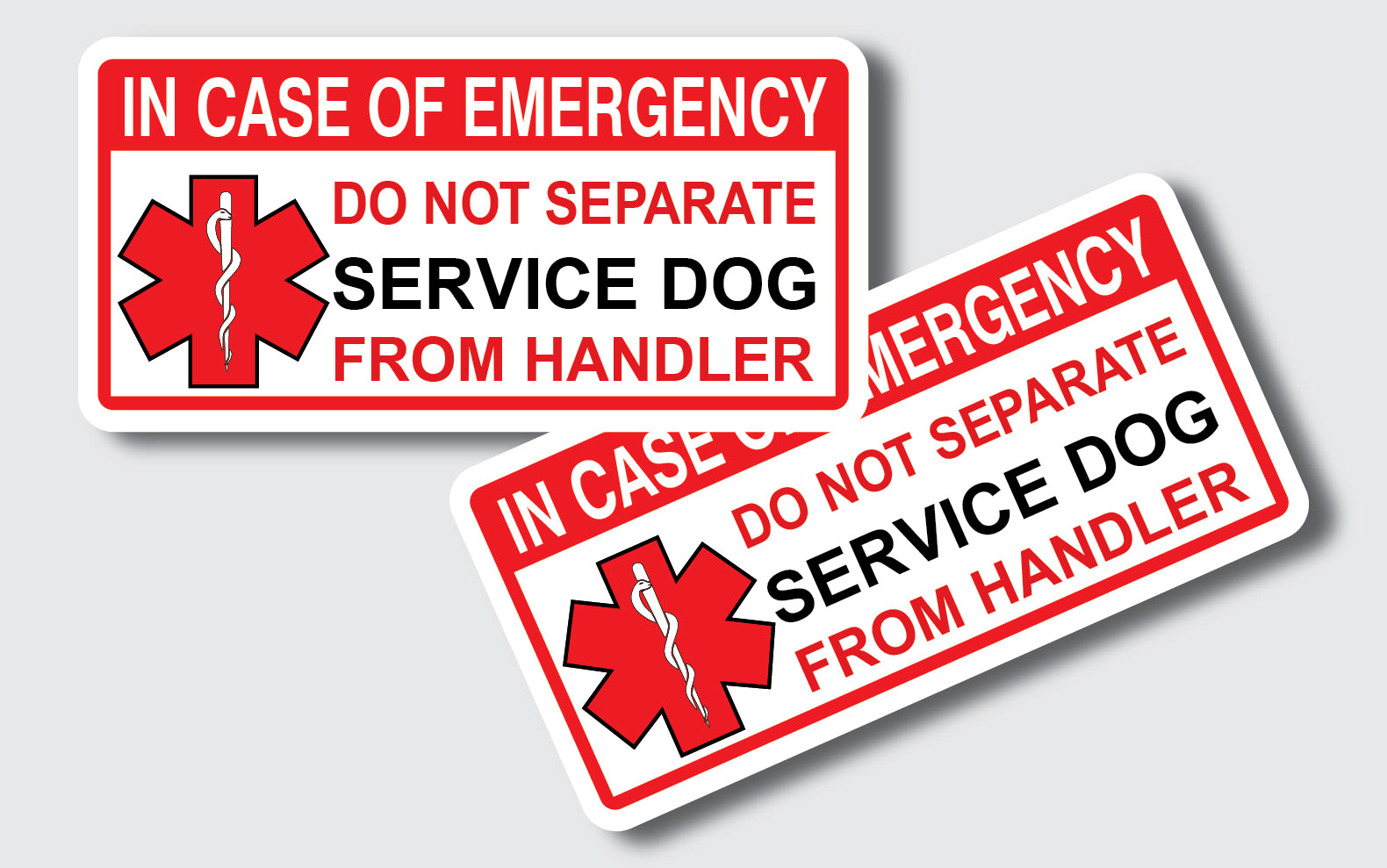 SET 4X Service Dog Emergency Handler Rescue Sticker Home Safety Wall Car Decal