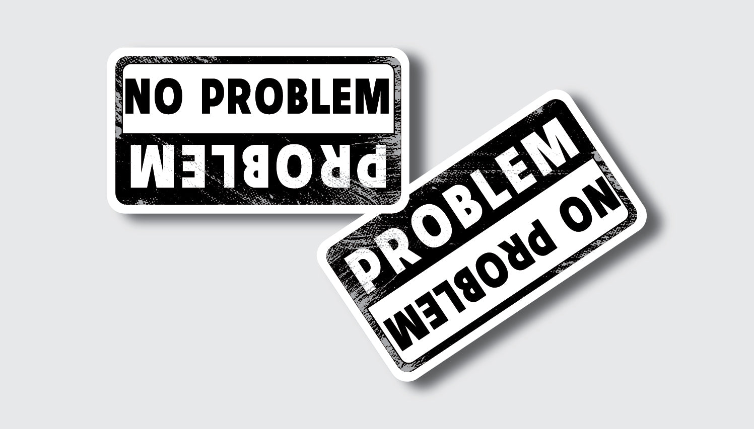 2 PAIR No Problem Sticker Redneck Graphic Decal 4x4 ATV SxS Off Road Caution