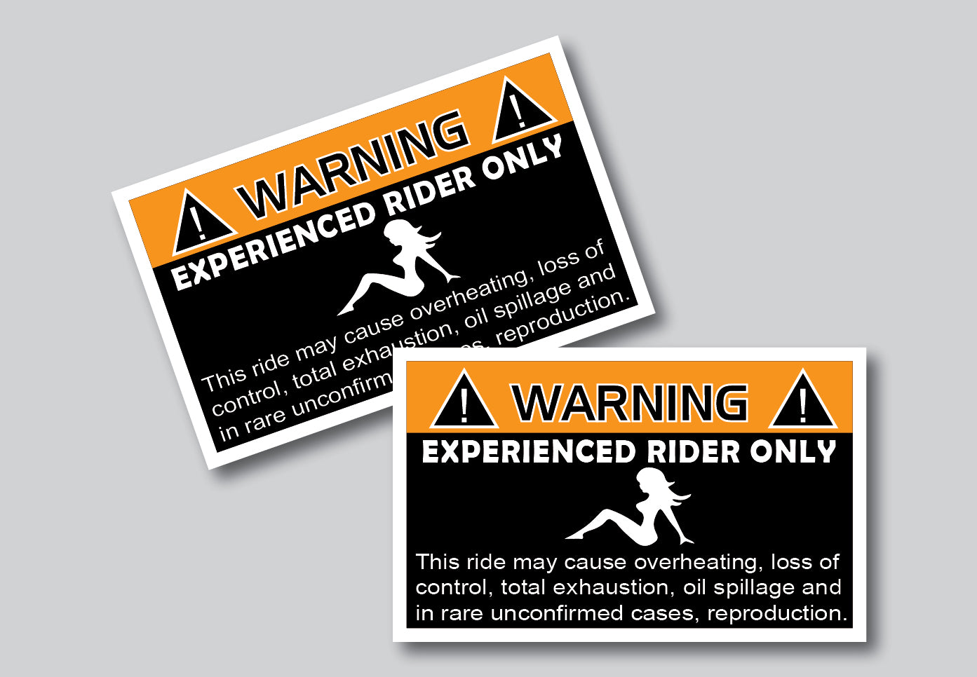 4X Warning Experienced Rider Vinyl Decal Sticker Funny Bike Motorcycle CAR LAP