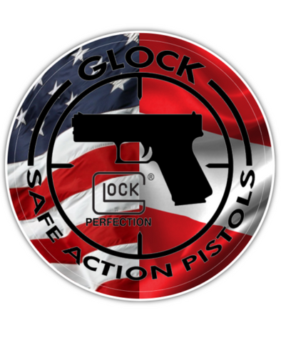 Glock Firearms Gun Pistol USA Austria Flag Logo Vinyl Sticker Decals Car Truck