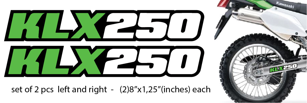 KLX250 Swingarm Airbox Number Plate Decals Stickers klx 250 dirtbike graphics