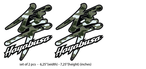 2 Urban Camo Hayabusa Decals Stickers GSXR 1300 Black white camouflage 1300r gsx